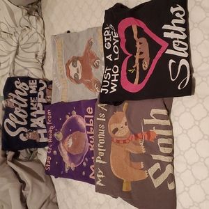 Girls Sloth T shirt bundle 4 are Medium 1 is Large
